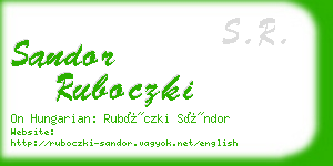 sandor ruboczki business card